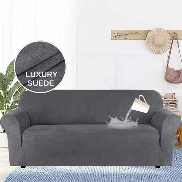 Suede Fabric Waterproof Sofa Covers Solid Color Elastic All-inclusive Slipcover Furniture Protective