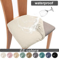 New Waterproof Chair Cover Spandex Seat Covers Solid Color Elastic Jacquard Fabric Cushion Cover For Dining Room