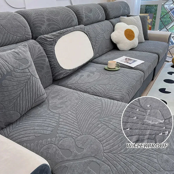 Waterproof Sofa Seat Covers Plain Elastic Sofa Cushion Covers Delicate Jacquard Sofa Cushion Cover For Living Room Pets Home