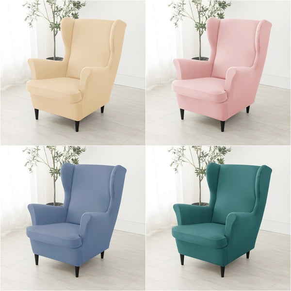 Nordic Wing Chair Cover Stretch Cheaper Spandex Armchair Covers Non Slip Washable Relax Sofa Slipcovers with Seat Cushion Covers