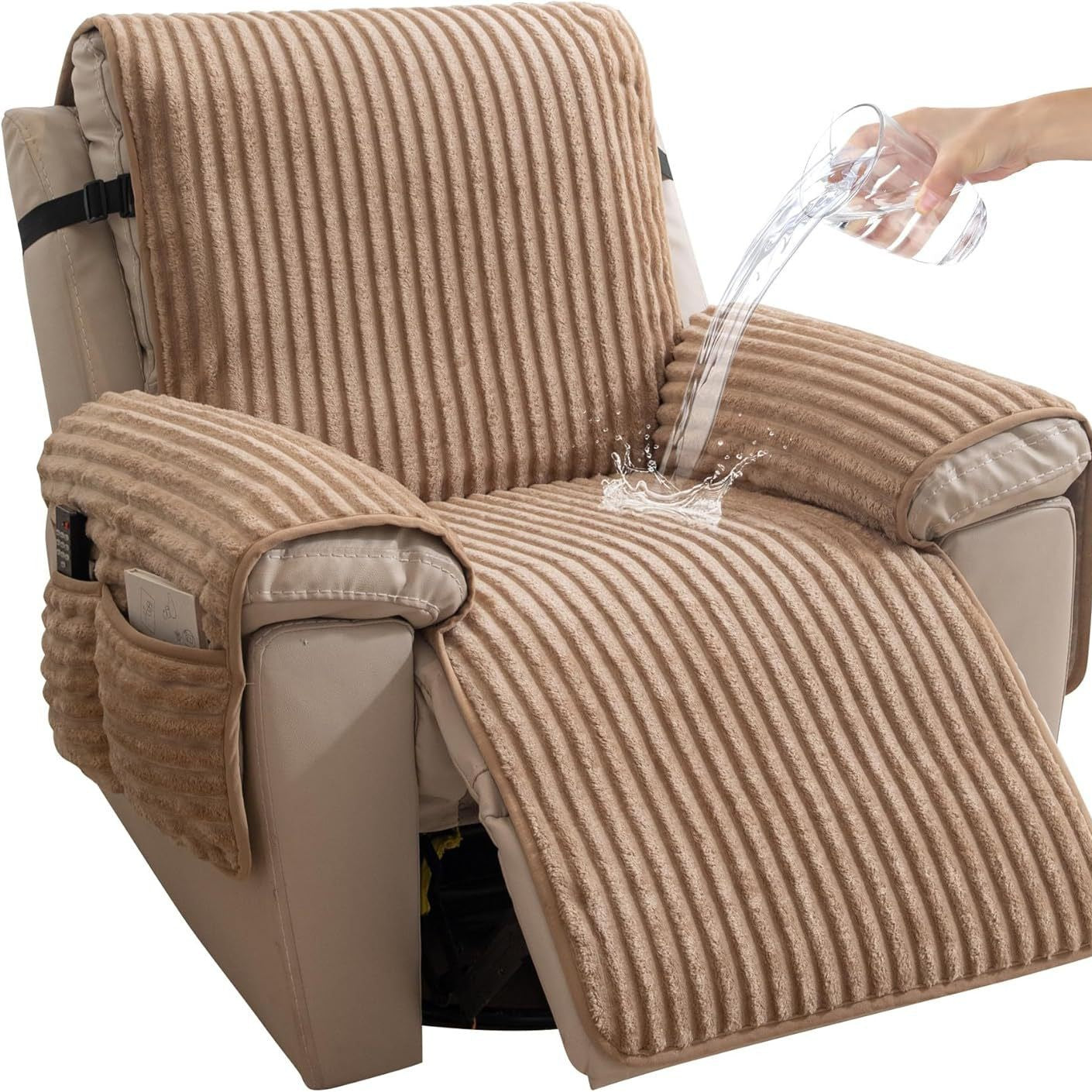Waterproof Non-Slip Recliner Sofa Cushion Cover Pet-Friendly Anti-Scratch Wear-Resistant Sofa Throw for Single Seater & Cheers Recliner
