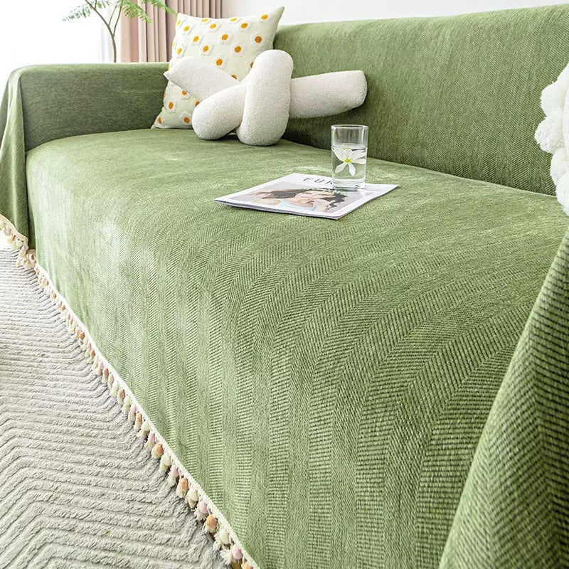 Versatile Grey and Green Sofa Throw Covers