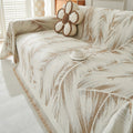 Retro Maillard Chenille Sofa Cover Throws All-Season Full-Coverage One-Piece Cushion & Sofa Protector Blanket Set