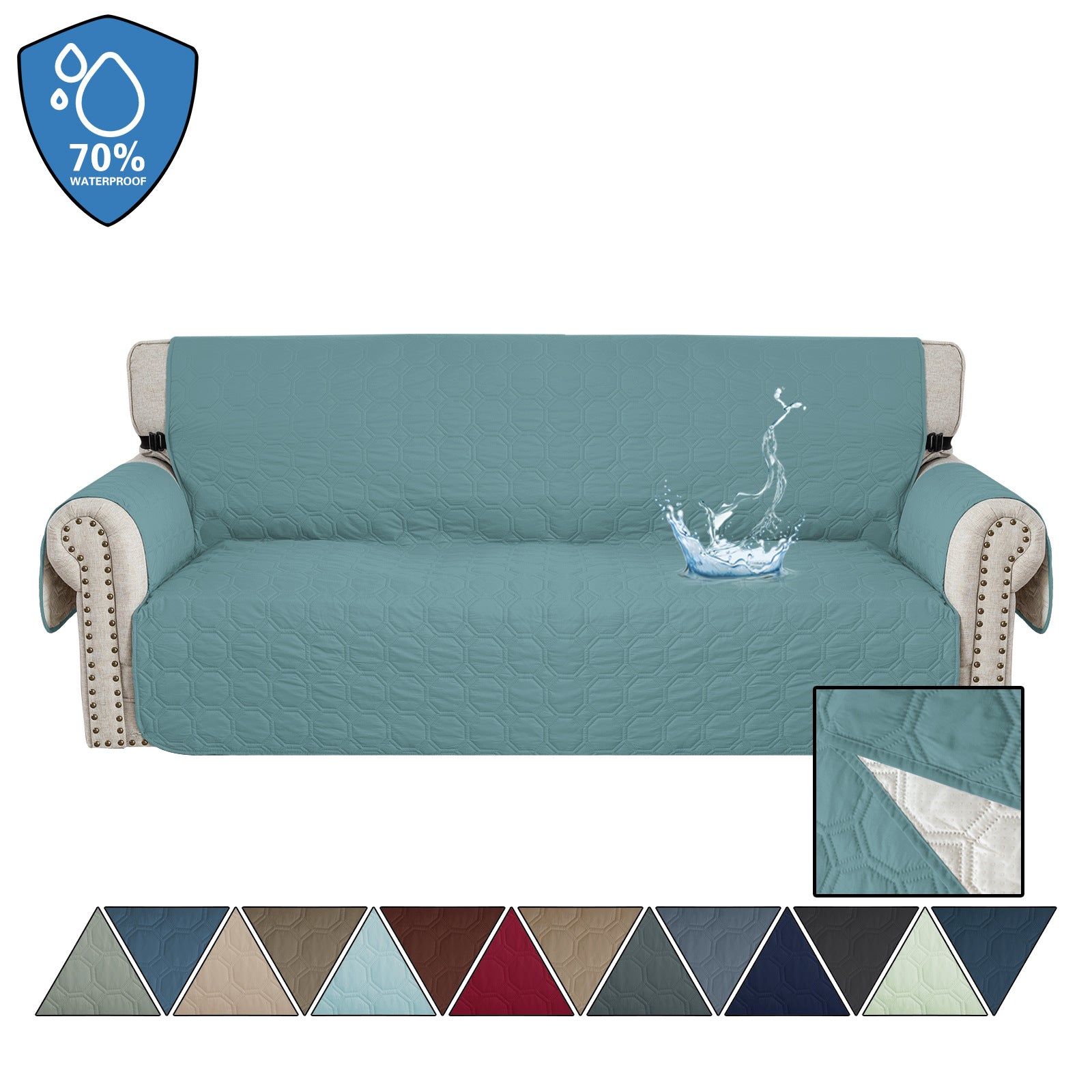Quilted Fabric Sofa Pad with Pet-Friendly Design, All-Season One-Piece Integrated Sofa Cover
