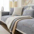 Plush Embroidered Sofa Blanket – Thick Non-Slip Winter Sofa Cover