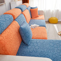 Cationic Carved Pattern Stretch Sofa Seat Cover – Non-Slip Full-Coverage Slipcover, Modern Minimalist Universal Couch Protector with Seat Cushion Cover