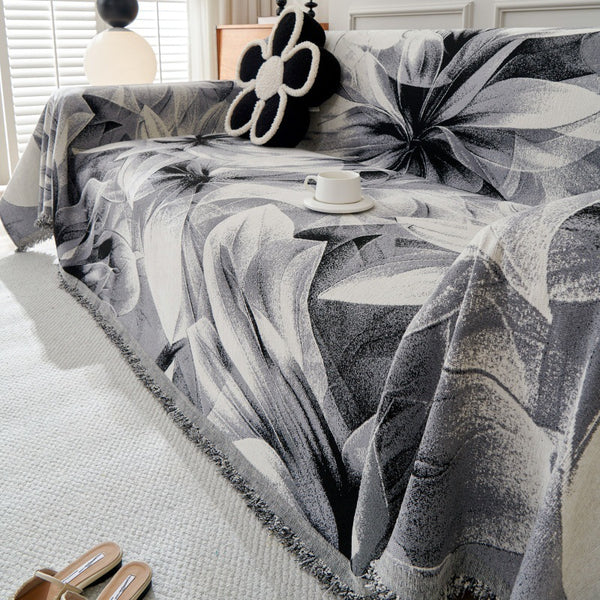 French Luxe All-Season Cat-Scratch Resistant Sofa Throws Cover Full-Coverage Straight Sofa Protector Throw with Cushion Covers