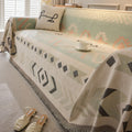 New Bohemian Jacquard Chenille Full-Coverage Sofa Set, All-Season One-Piece Cushion Cover with Reversible Throw