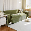 Green Throws For Sofas Woven Solid Color Thickened Chenille Throws For Sofas Reversible Sofa Protector Blanket