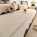 Universal Sofa Throws Cushion Pad, One-Piece Straight Row Non-Slip Dustproof Seat Throw Cover with Fixed Backrest Wrap
