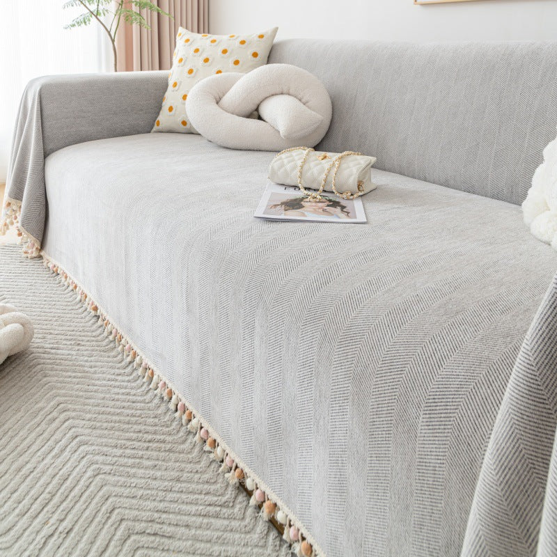 Minimalist Herringbone Chenille Sofa Set
