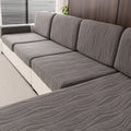 Jacquard Sofa Cushion Cover Leaf Design Elastic Slipcover for Living Room Sofa Seat Couch Cover 1 2 3 4 Seater L-shaped Full Set