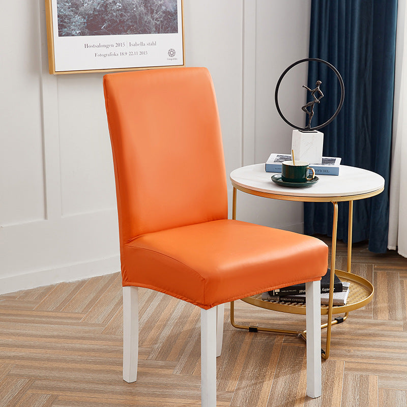 New Solid Color Stretch PU Leather Dining Chair Covers Set – Waterproof & Dustproof Chair Protector for Dining & Office Chairs