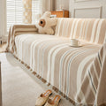 Cream Aesthetic Universal Sofa Throws All-Season Non-Slip Full-Coverage Armrest Protector Cushion Covers & Airplane-Grade Blanket