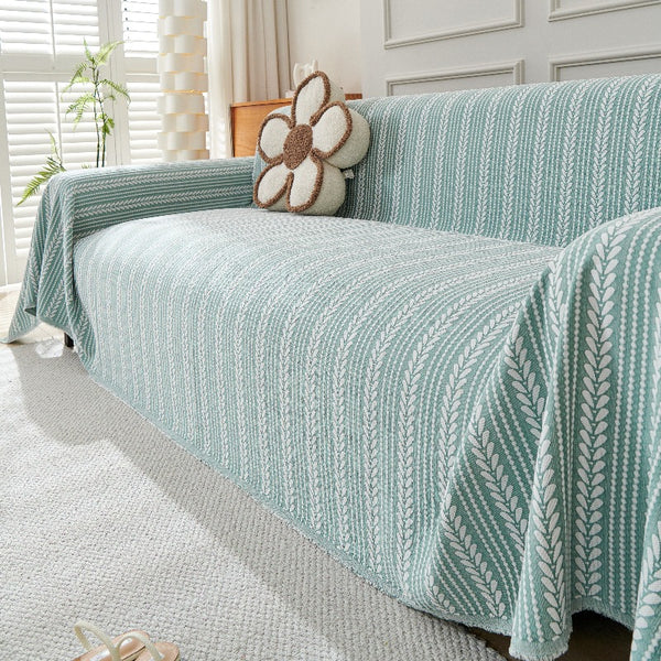 Chenille Non-Slip Full-Coverage Sofa Throws Protector  All-Season Universal Sofa Cushion Covers with Throw Blanket
