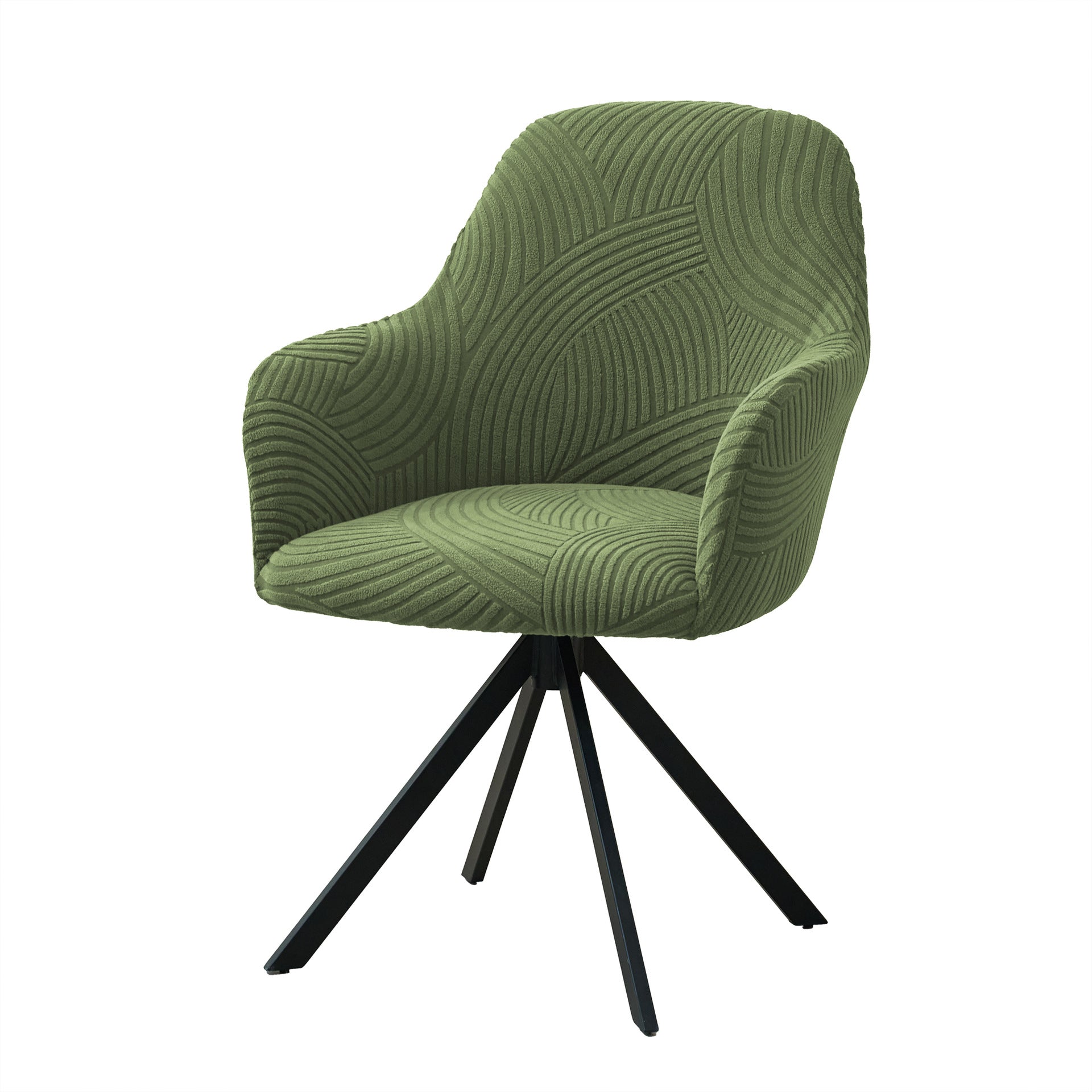 Curved Floral Pattern Stretchable Chair Cover - Swivel & High-Armchair Protector for Home & Hotel Rotating Chair Sleeve
