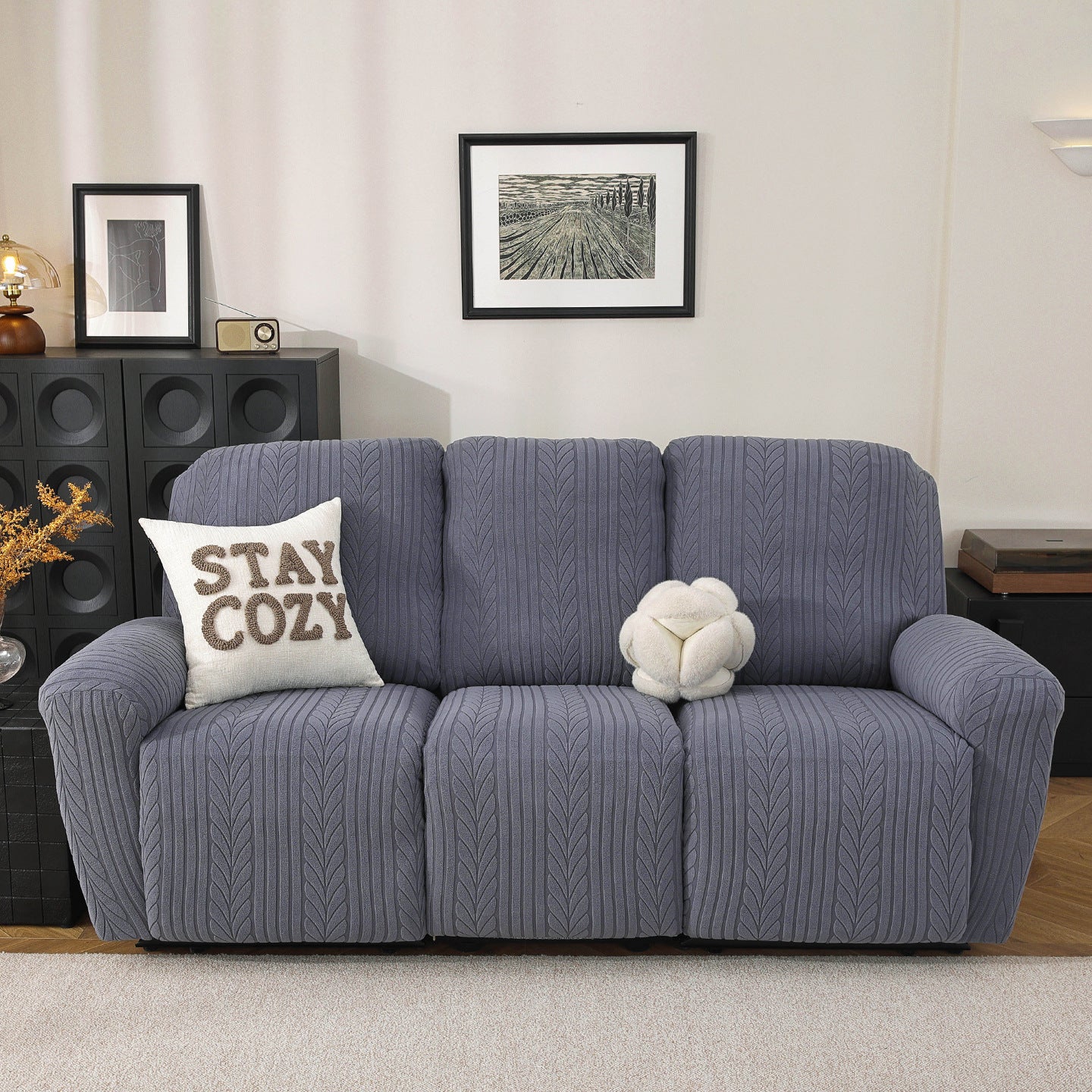 Jacquard New Cheers Recliner Sofa Slipcover – All-Season Universal Full-Body Protector for La-Z-Boy Recliners, Anti-Cat Scratch