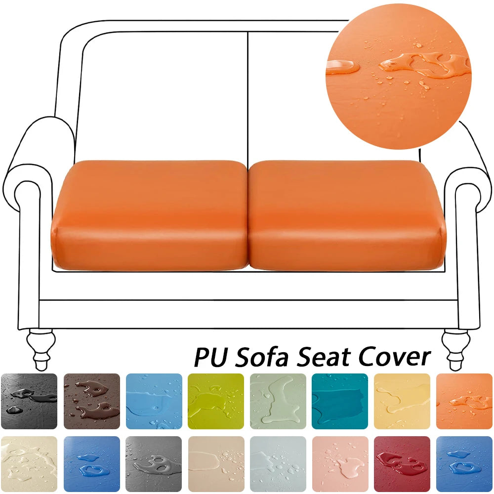 PU Leather Sofa Cushion Covers Waterproof Stretch Couch Seat Slipcovers for Banquet Living Room Couch Furniture Protector