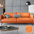 PU Leather Orange Sofa Covers Durable Waterproof Orange Color Couch Seat Cushion Cover For Living Room Stretch Cushion Slipcovers