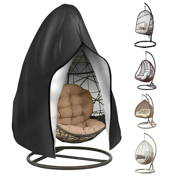 Patio Hanging Egg Chair Cover with Zipper Waterproof Windproof Swing Chair Covers with Buckle Outdoor Weather Resisatant