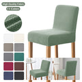Luxury Plaid Fabric Bar Chair Cover Stretch Short Back Chairs Covers Small Size Bar Stool Anti-Slip Seat Covers for Kitchen Home Hotel