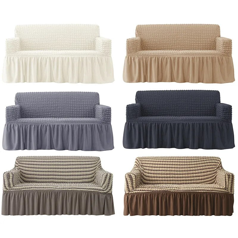 Plaid Seersucker Sofa Cover Stretch Sofa Slipcover For Home Armchair Cover 1/2/3/4 Seat Corner Sofa Couch Cover