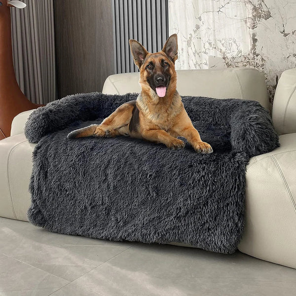 Plush Removable Dog Bed Sofa Cover Winter Warm Cat Dog Sofa Beds For Large Dogs Cushion Pet Comfort Dogs Kennel Mat Washable