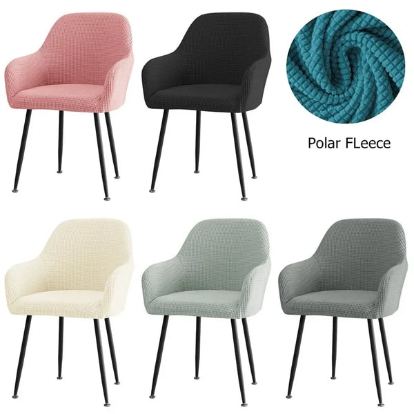Polar Fleece High Arm chair Cover Solid Color Spandex Office Chair Slipcover Elastic Removable Seat Protector Covers