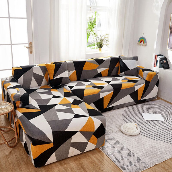Printed Elastic Sofa Covers for Living Room Corner Sofa Cover Geometric Couch Cover Pets Corner L Shaped Sofa Cover Chaise Longue Sofa Slipcover