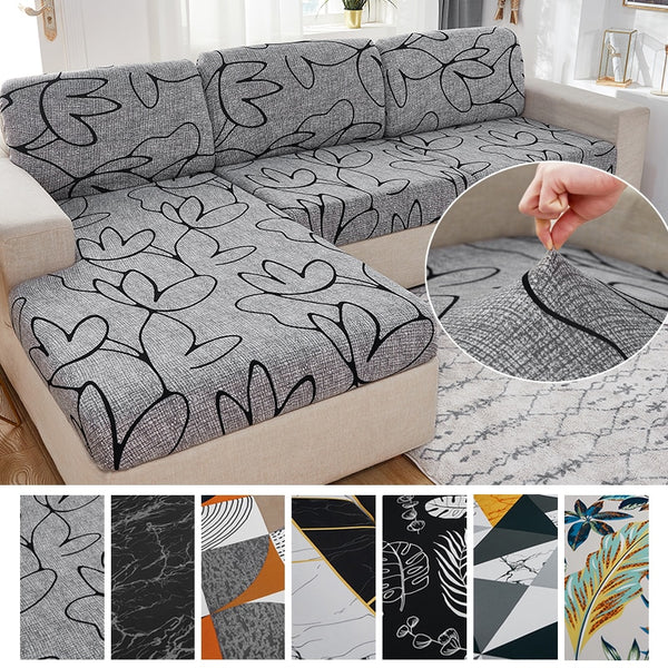 Printed Sofa Seat Cushion Cover Elastic Pets Kids Living Room Floral Stretch Washable Removable Slipcover Furniture Seater Protector