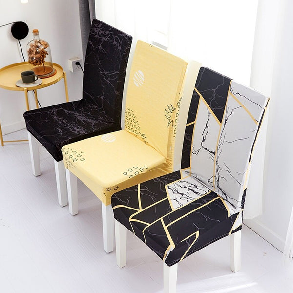 Printed Stretch Chair Covers Big Elastic Seat Chair Covers Office Chair Slipcovers Restaurant Banquet Hotel Home Decoration