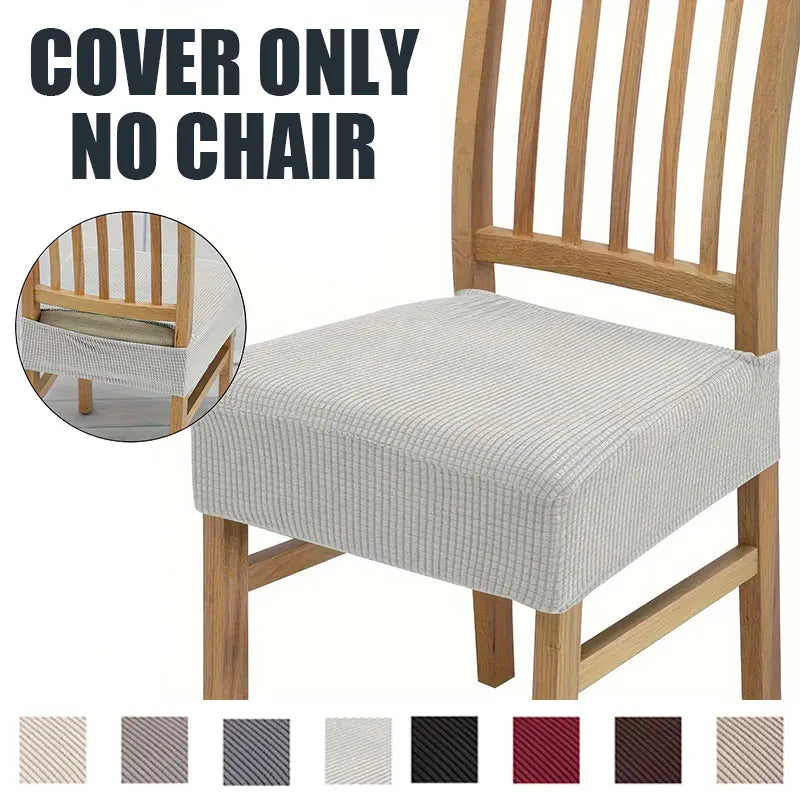 Jacquard Chair Seat Covers for Dining Room Removable Washable Chair Seat Slipcovers Protector Dining Chair Cover