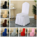 Elastic Stretch Luxury Wedding Chair Covers Party Decoration Spandex With Skirt Pleated Use Dining Birthday Hotel Banquet