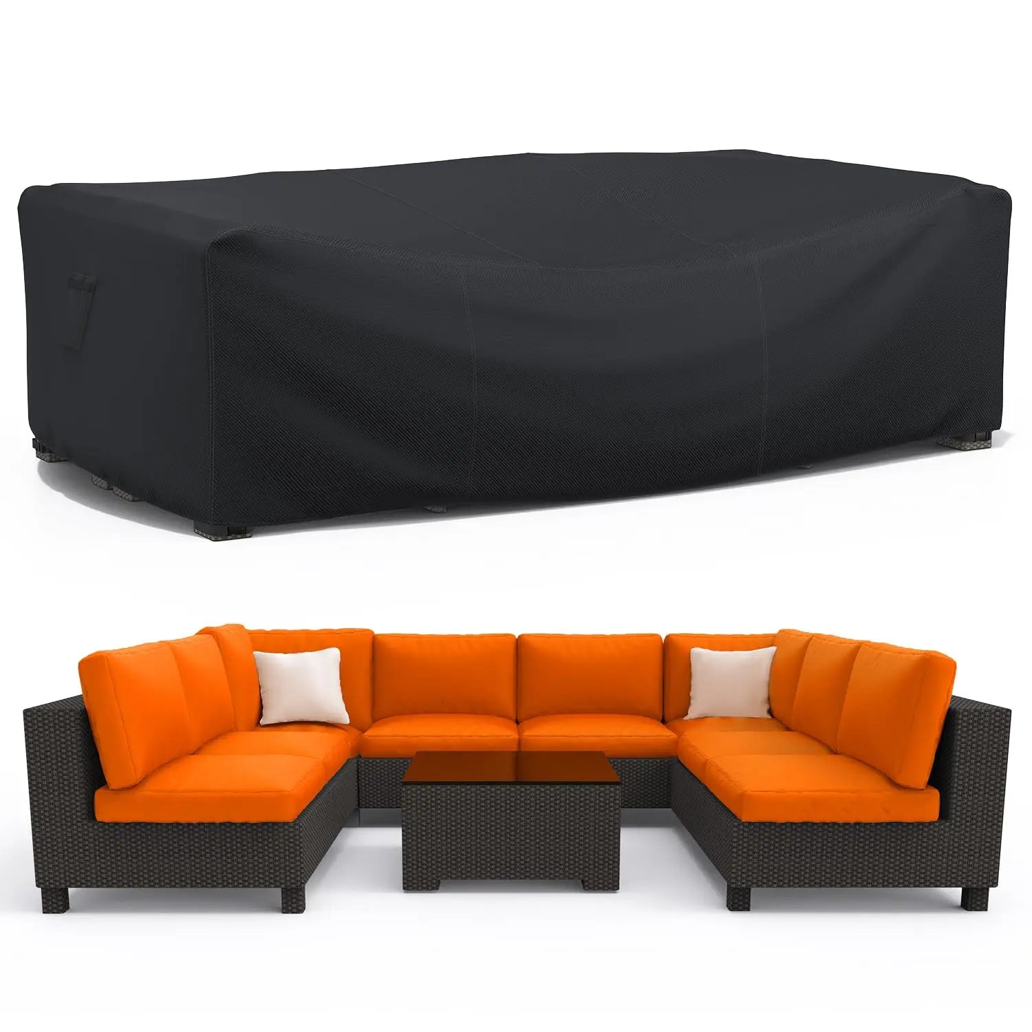 600D Outdoor Furniture Covers Heavy-Duty Tear-Resistant Waterproof Oxford Cloth Patio Dust Proof Garden Covers for Sofa Furniture