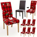 1/4/6pcs Fabric Christmas Chair Cover Xmas Dining Room Tree Santa Claus Elk Dining Chair Add Festive Touch To Home Decor