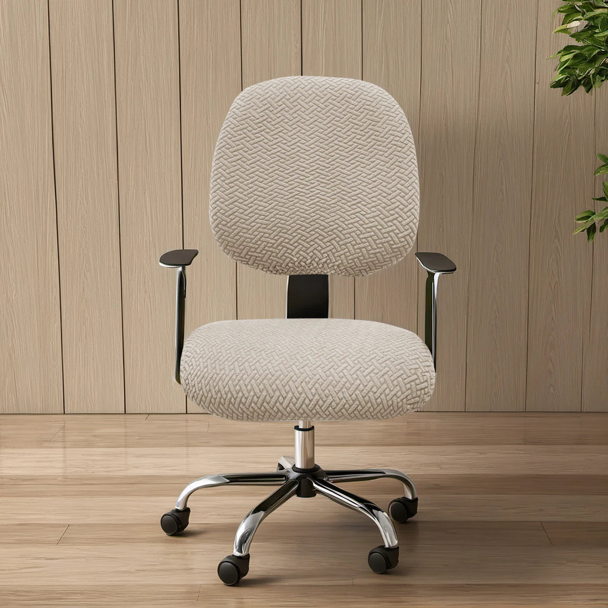 Solid Color Elastic Striped Grid Split Office Chair Cover Elastic Spandex Computer Chair Slipcovers