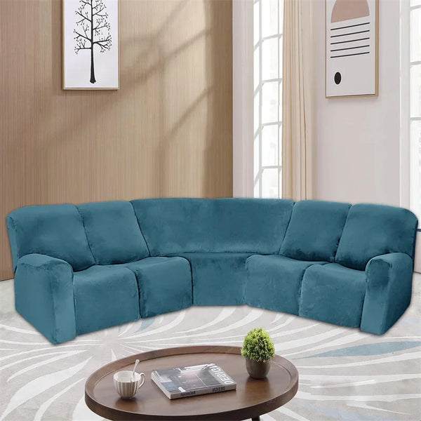 High Grade Velvet 5 Seater Recliner Sofa Covers Stretch Sectional 5-Seat Recliner Sofa Slipcovers Couch