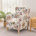 Flowers Printed Tub Chair Cover Stretch Spandex Club Armchair Slipcovers Elastic Single Sofa Chair Covers for Living Room Bar Counter