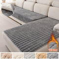 Thickened Plush Plaid Sofa Cushion Covers Non-slip Warm Winter Sofa Seat Cover Simple Modern Crystal Velvet Cushion Towel