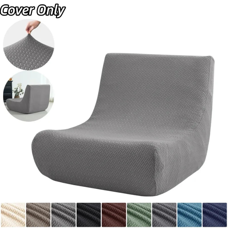 Jacquard Armless Sofa Cover Pure Color Lounge Couch Cover All-inclusive Relaxing Lounge Couch Protectors for Living Room