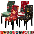 Christmas Dining Chair Cover Stretch Chair Seat Covers for Kitchen Restaurant Banquet Hotel Office Anti-dirty Removable Party