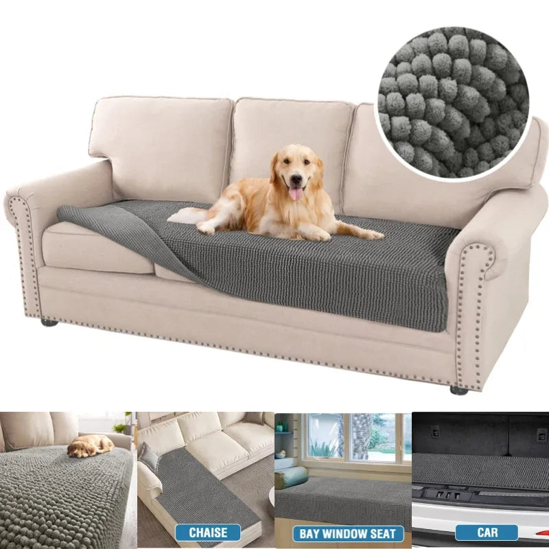 Chenille Sofa Cover Anti-slip Thick Pets Dog Couch Mat Anti-Cat Scratch Sofa Towel for Chaise Car Balcony L Shape Sofa Cover