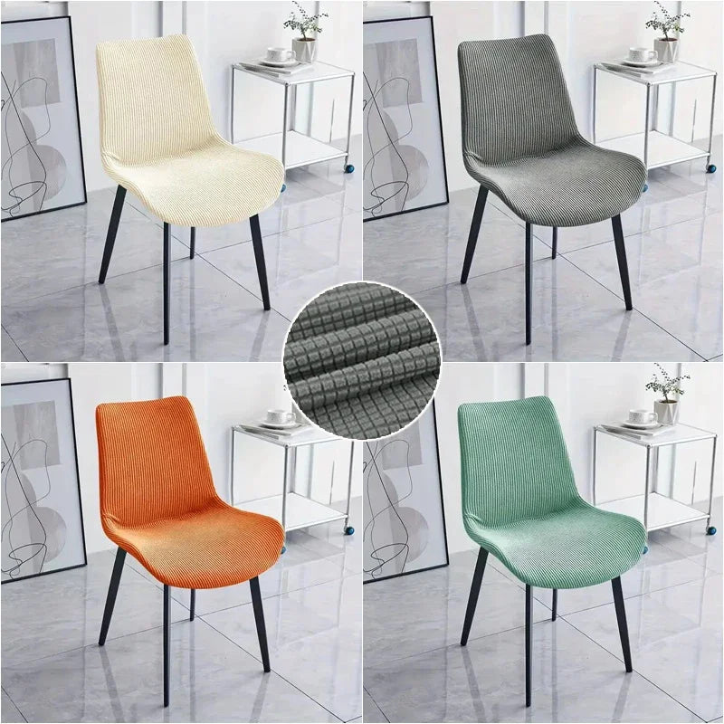 Jacquard Dining Chair Cover Elastic Curved Back Chairs Slipcover Special-shaped Backrest Stool Covers for Party Wedding Bar