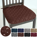 WaterProof Quilted Chair Seat Cushion Cover Non-Slip Dining Chair Seat Covers Solid Color Office Stool Seat Pads for Home Hotel