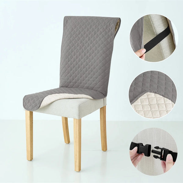 Anti-Slip Dining Chair Cover Quilted Plaid Chair Mat with Elastic Band High Quality Chair Seat Covers for Kitchen Wedding Banquet