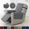 1 Seater Waterproof Recliner Chair Cover Solid Color Quilted Armchair Slipcover Pet Kids Accent Couch For Living Room Hotel Home