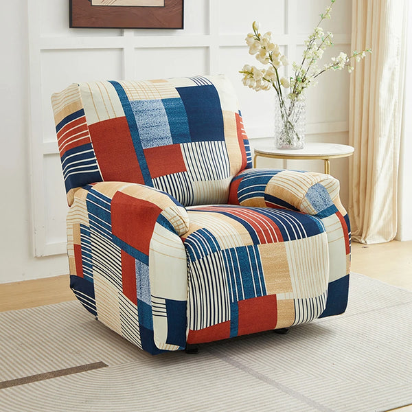 Imitation Milk Silk Printed Recliner Sofa Cover High Elasticity Easy to Install Decorative Recliner Chair Covers Splicovers
