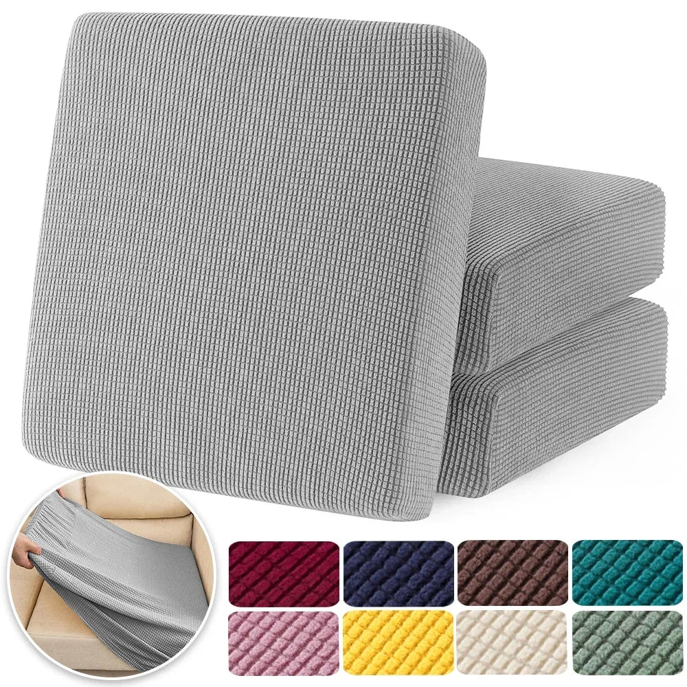 Jacquard Pure Sofa Seat Covers Polar Fleece Stretch Sofa Seat Cushion Covers Removable Furniture Protector Chaise Lounge Home