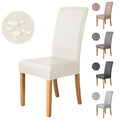Pu Leather Dining Chair Covers Waterproof Oilproof Chair Slipcover Stretch Solid Color Seat Slipcover for Kitchen Home