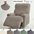 1 Seater Jacquard Recliner Sofa Cover Elastic Split Armchair Cover for Living Room Recliner Chair Covers with Storage Pocket